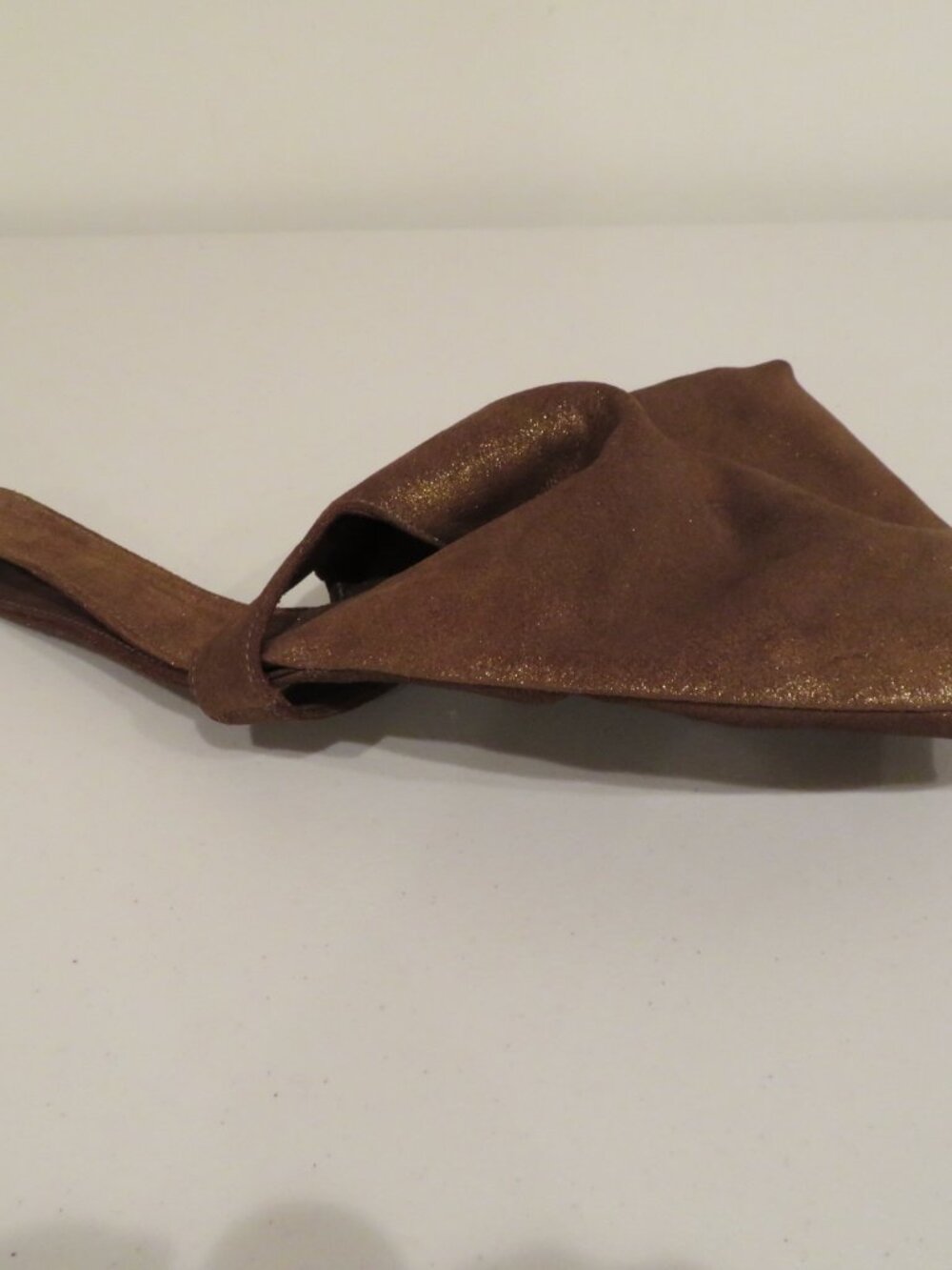 Kale Brown Suede Japanese Style Knot Wristlet Bag - Picture 6 of 12